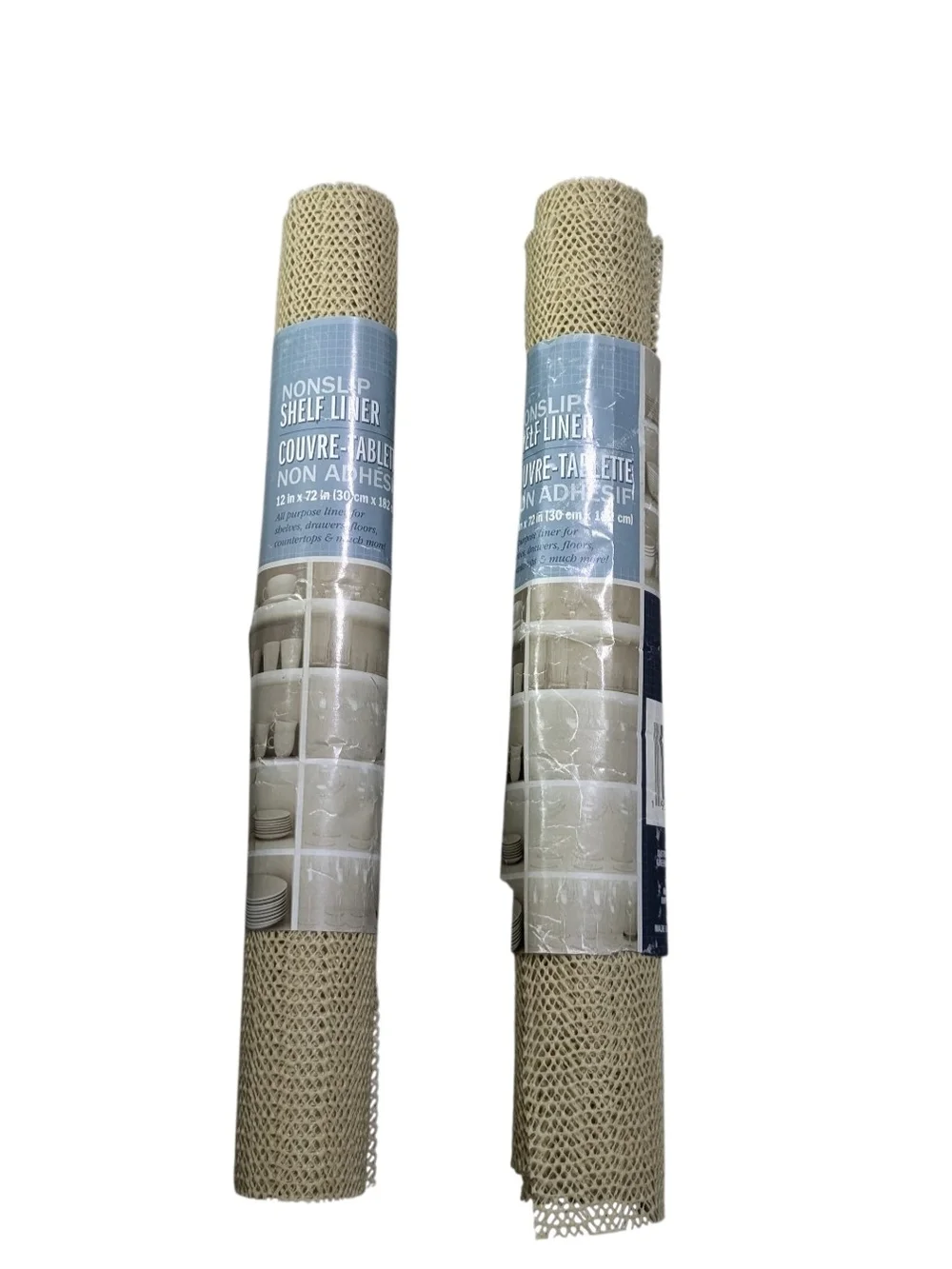 Non-Slip Shelf Liner Roll - Beige 2pc Set